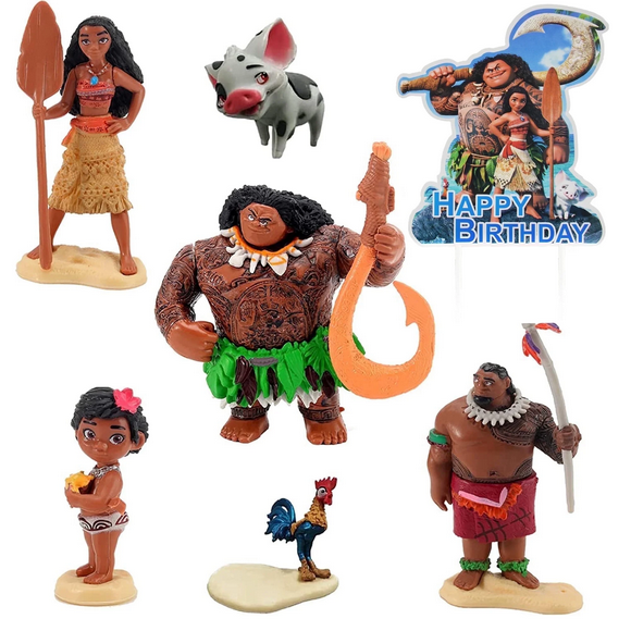 Moana Cake Toppers,Action Figures Toys -Moana Themed Party Supplies ,Holiday Gifts for Kids