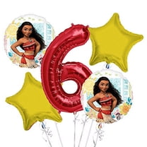 Moana Balloon Bouquet 6th Birthday 5 pcs - Party Supplies