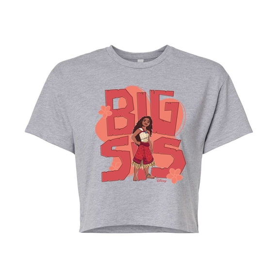 Moana - Big Sis - Juniors Cropped Graphic T-Shirt