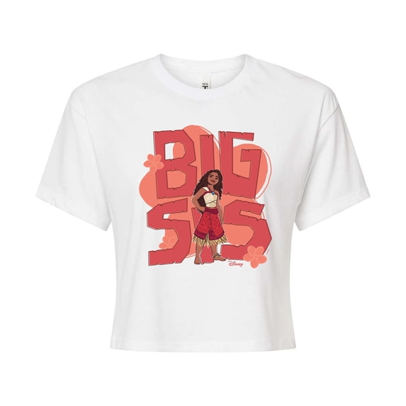 Moana - Big Sis - Juniors Cropped Graphic T-Shirt
