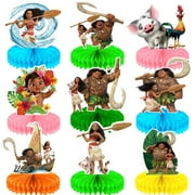 Moana Birthday Honeycomb Centerpiece Party Decorations – Colorful Table Décor for Kids and Adults, Baby Shower, Wedding, Holiday Celebration, 9-Piece Set