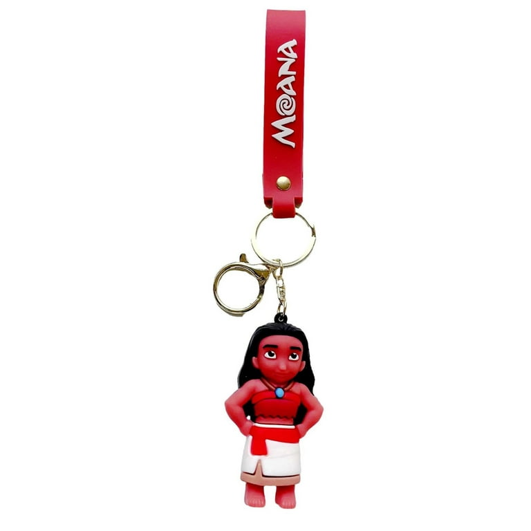 Moana Cartoon Character Silicone 3D Charm Keychain Keyring