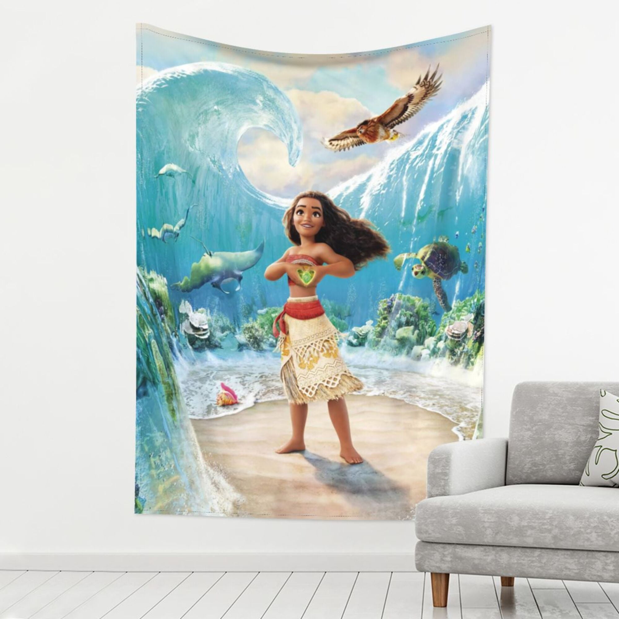 Moana Cartoon Tapestry Wall Hanging, Fashion Printed Poster Tapestries