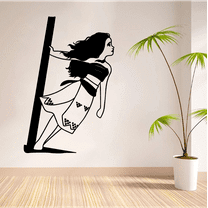 Moana Disney Princess Silhouette Moana Of Motonui Sailing Way Finding Vinyl Wall Art Sticker Decal Home Kids Room Study Room Boys Girls Room Wall Décoration Design Wall Décor Decal Size (30x22 inch)