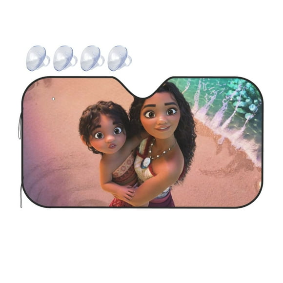 Moana Film Car Windshield Sunshade Umbrella Foldable Reflective Sun Visor Aluminum Front Window Cover Protector Accessories