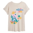 thumbnail image 1 of Moana Live Action - Floral Portait - Juniors Oversized Graphic T-Shirt, 1 of 5