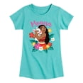 thumbnail image 1 of Moana - Floral Script - Youth Girls Fitted Short Sleeve T-Shirt, 1 of 4
