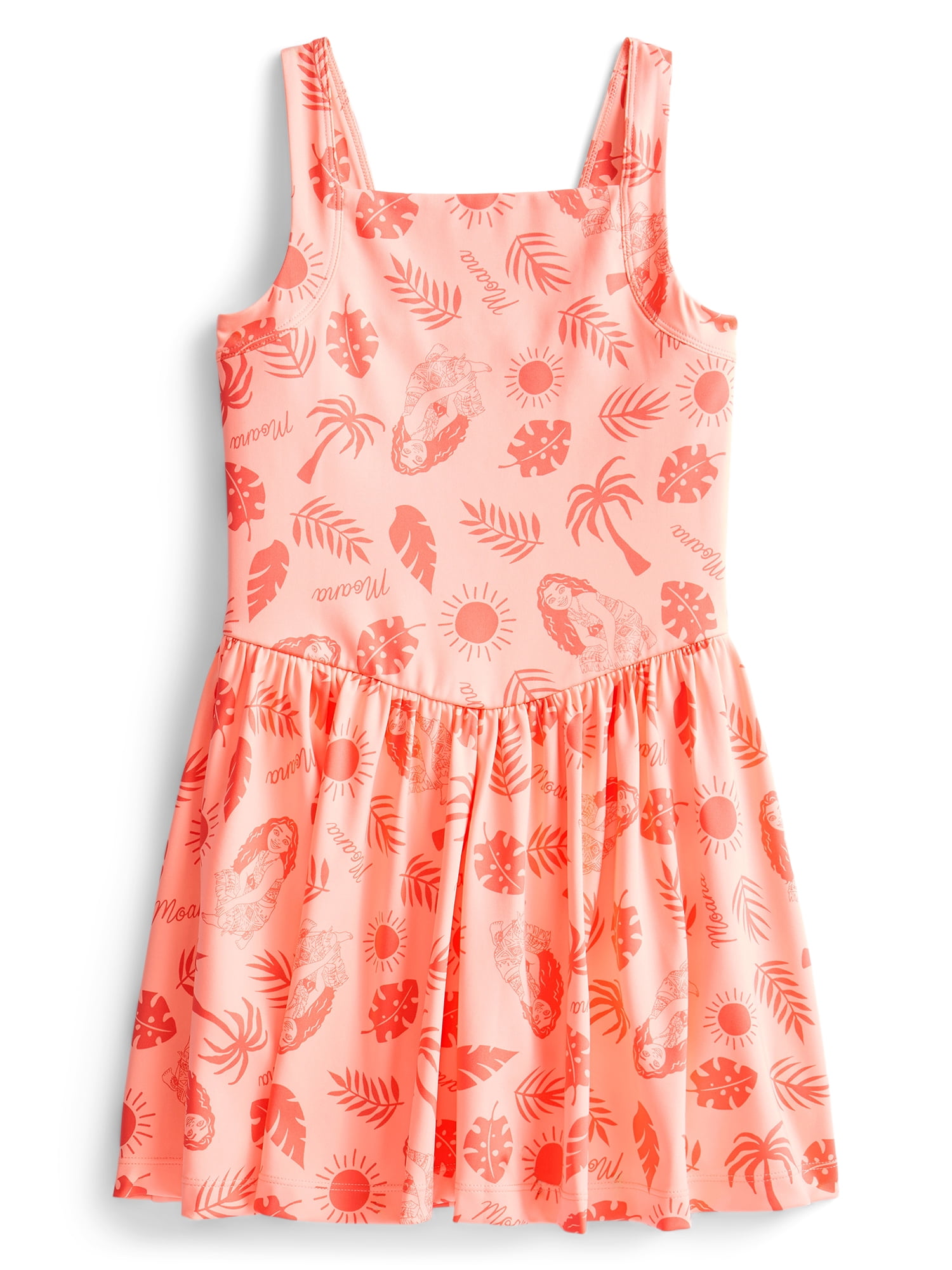 Moana Girls Active Sleeveless Dress with Built-In Shorts, Sizes 4-12