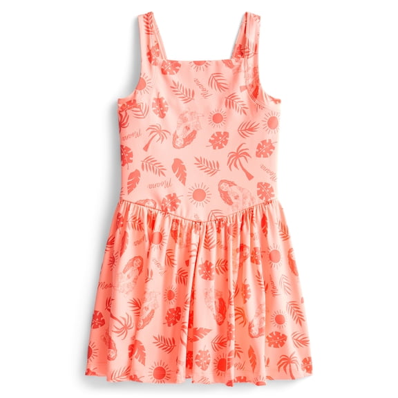 Moana Girls Active Sleeveless Dress with Built-In Shorts, Sizes 4-12