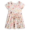 thumbnail image 1 of Moana Girls' Allover Print Dress with Short Sleeves, Sizes 4-12, 1 of 7