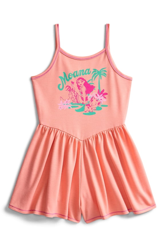 Girls Sleeveless Graphic Romper, Sizes 4-12