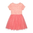 thumbnail image 1 of Moana Girls All Over Print Tulle Dress with Short-Sleeves, Sizes 4-12, 1 of 10
