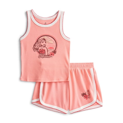 Moana Girls Graphic Tank Top and Matching Shorts Set, 2-Piece, Sizes 4-16