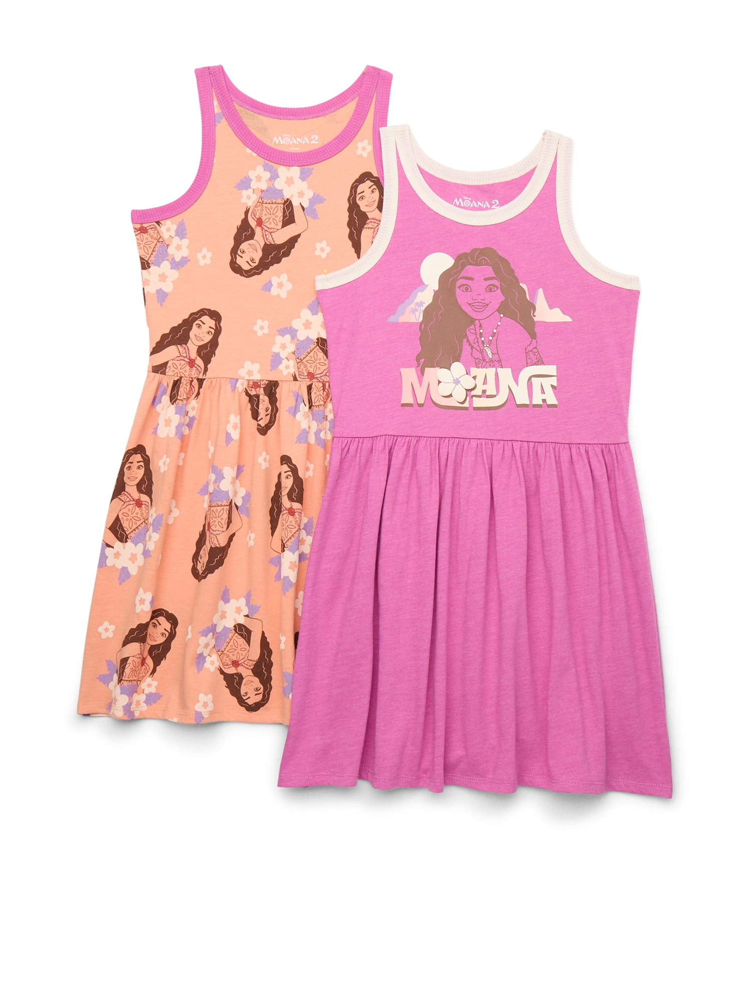 Moana Girls Graphic Print Skater Dress, 2-Pack, Sizes 4-12