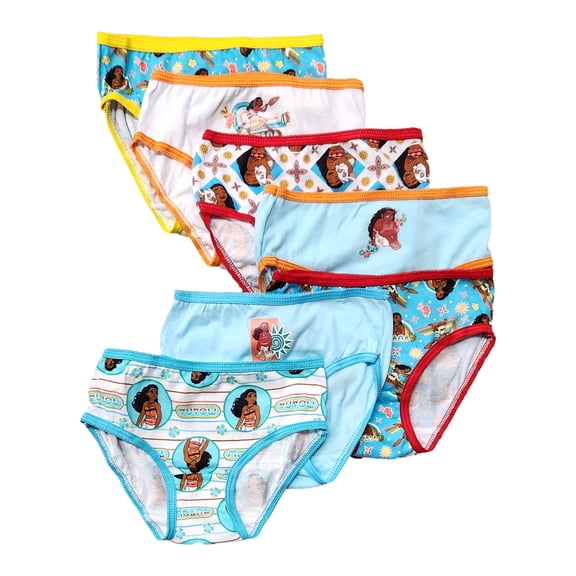 Moana Girls Underwear, 7 Pack Panties (Little Girls & Big Girls)