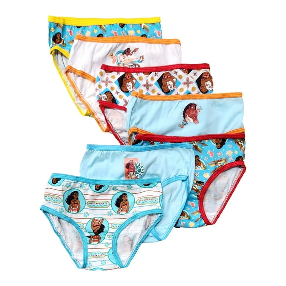Moana Girls Underwear, 7 Pack Panties (Little Girls & Big Girls)