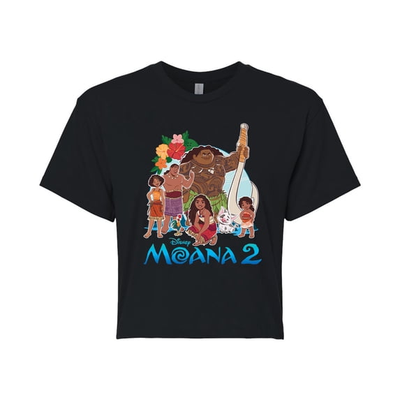 Moana - Group Photo - Juniors Cropped Graphic T-Shirt