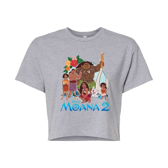 Moana - Group Photo - Juniors Cropped Graphic T-Shirt
