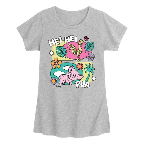 Moana - Hei Hei Pua - Youth Girls Fitted Short Sleeve T-Shirt