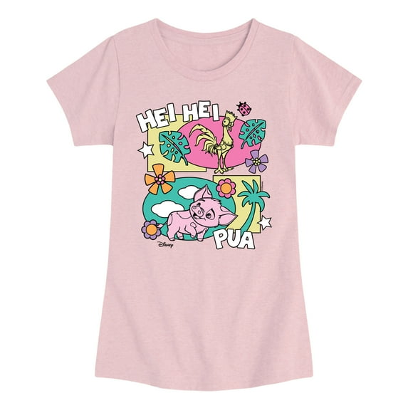 Moana - Hei Hei Pua - Youth Girls Fitted Short Sleeve T-Shirt