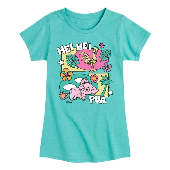 Moana - Hei Hei Pua - Youth Girls Fitted Short Sleeve T-Shirt