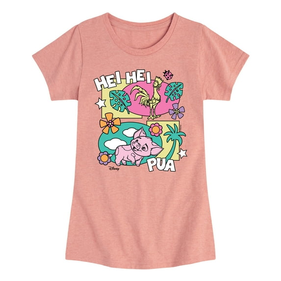 Moana - Hei Hei Pua - Youth Girls Fitted Short Sleeve T-Shirt
