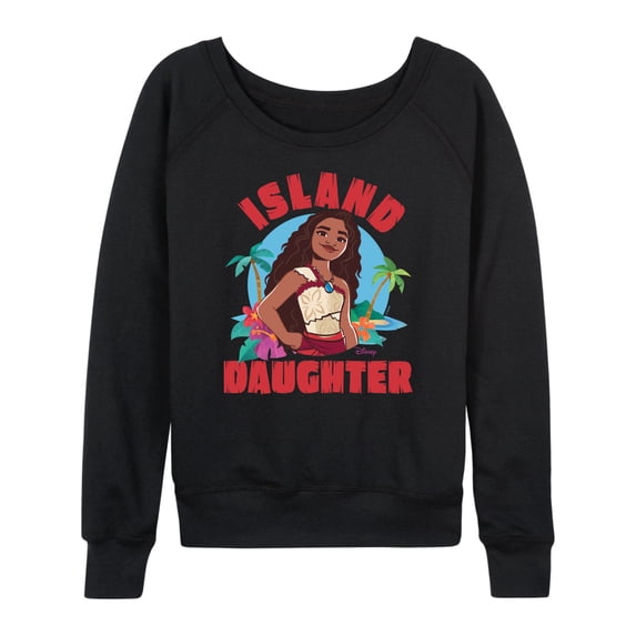 Moana - Island Daughter Lightweight French Terry Wide Neck Long Sleeve Graphic Shirt