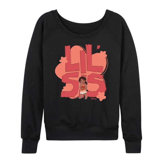 Moana - Lil Sis Simea Lightweight French Terry Wide Neck Long Sleeve Graphic Shirt