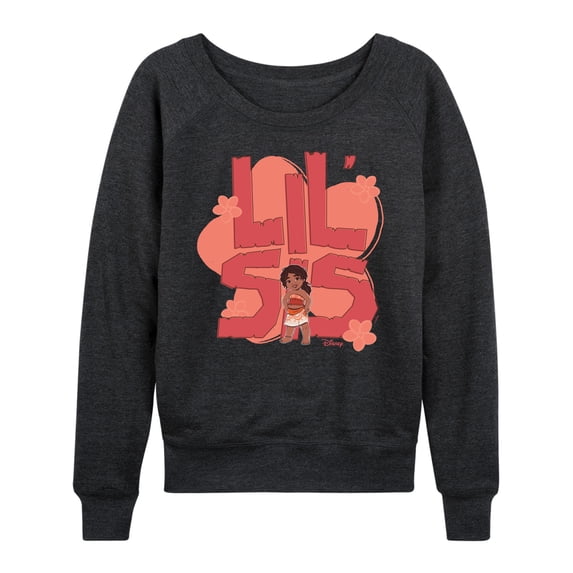 Moana - Lil Sis Simea Lightweight French Terry Wide Neck Long Sleeve Graphic Shirt