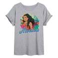thumbnail image 1 of Moana Live Action - Florals - Juniors Oversized Graphic T-Shirt, 1 of 4