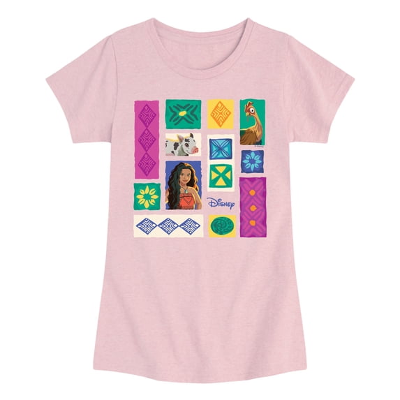 Moana Live Action - Image Grid - Youth Girls Fitted Short Sleeve T-Shirt