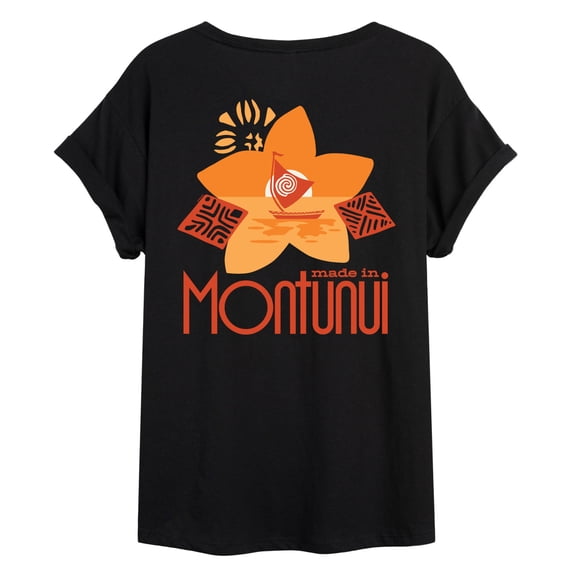 Moana Live Action - Made In Montunui - Juniors Oversized Graphic T-Shirt