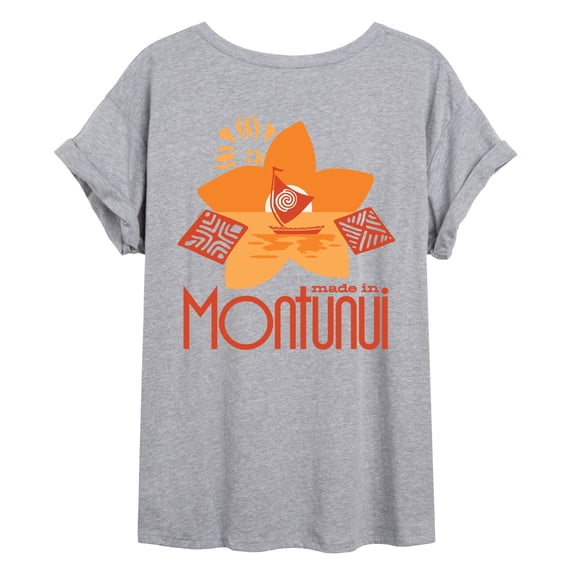 Moana Live Action - Made In Montunui - Juniors Oversized Graphic T-Shirt