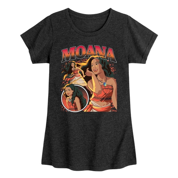 Moana - Portrait Girls' Fitted Short Sleeve Graphic T-Shirt