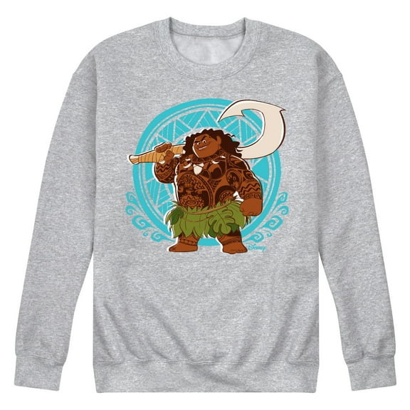 Moana - Maui Pattern - Men's Crew Neck Fleece Pullover