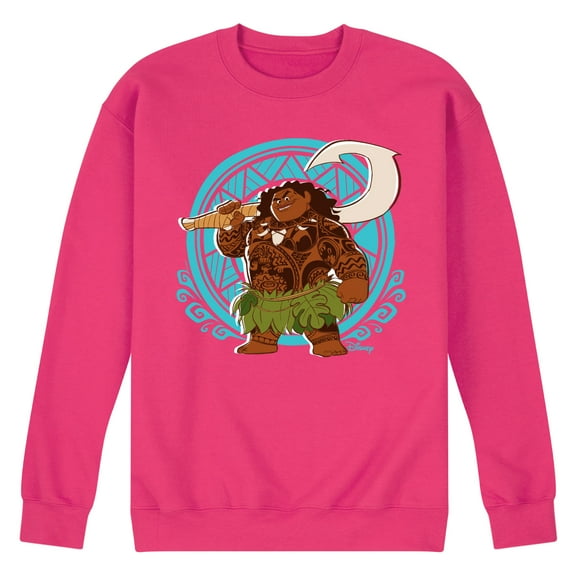 Moana - Maui Pattern - Men's Crew Neck Fleece Pullover