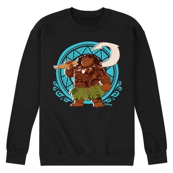 Moana - Maui Pattern - Men's Crew Neck Fleece Pullover
