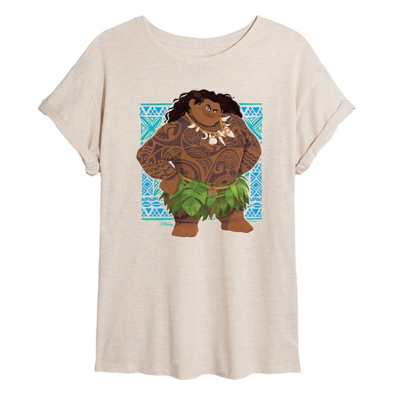 Moana - Maui Print - Juniors Oversized Graphic T-Shirt