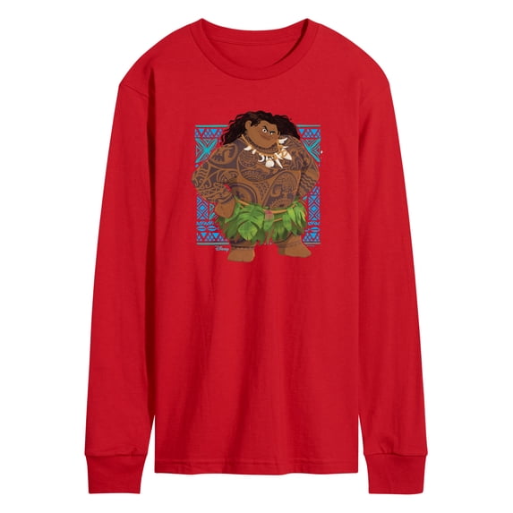 Moana - Maui Print - Men's Long Sleeve Graphic T-Shirt