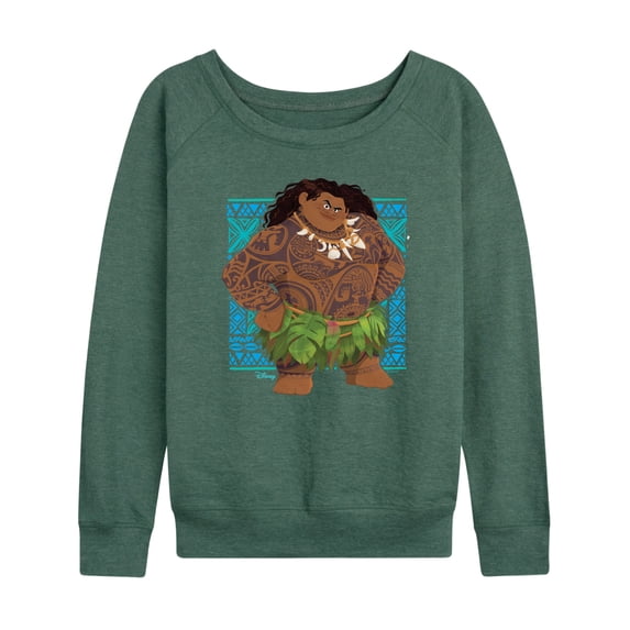 Moana - Maui Print - Women's French Terry Long Sleeve Pullover