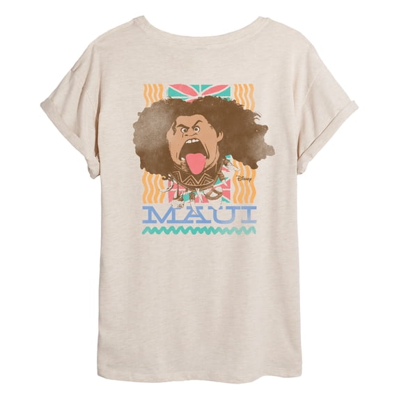 Moana - Maui Whetero - Juniors Oversized Graphic T-Shirt