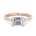 thumbnail image 1 of Moana - Moissanite East West Emerald Cut Lab Diamond Engagement Ring with Sidestones, 1 of 4
