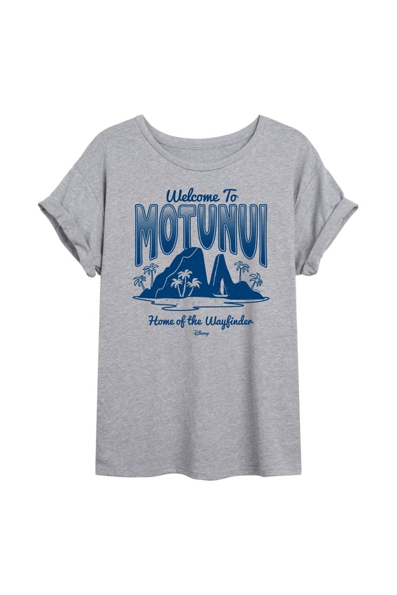 - Motunui Destination - Juniors Oversized Graphic T-Shirt