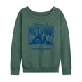 thumbnail image 1 of Moana - Motunui Destination Women's Lightweight French Terry Wide Neck Long Sleeve Graphic Shirt, 1 of 4