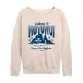 thumbnail image 1 of Moana - Motunui Destination Women's Lightweight French Terry Wide Neck Long Sleeve Graphic Shirt, 1 of 4