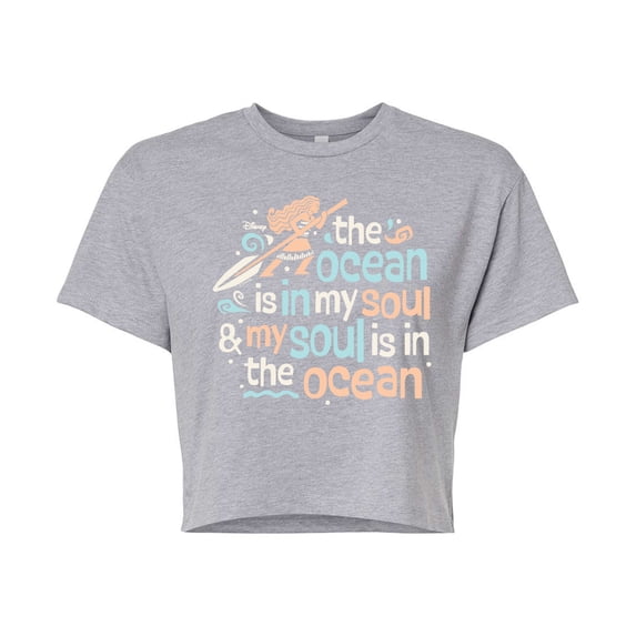 Moana - Ocean In My Soul - Juniors Cropped Graphic T-Shirt