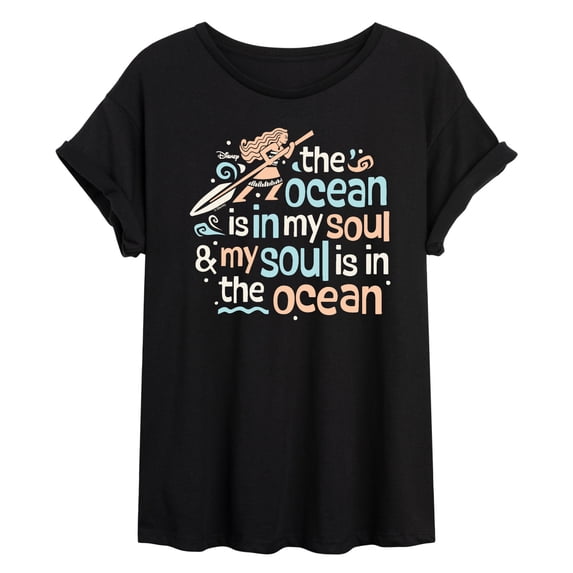 Moana - Ocean In My Soul - Juniors Oversized Graphic T-Shirt