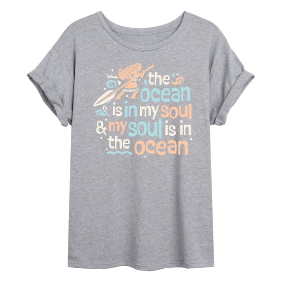 Moana - Ocean In My Soul - Juniors Oversized Graphic T-Shirt