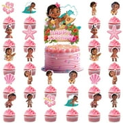 Moana Party Decoration, 50 pcs Moana Cake Decoration Party Supplies Cupcake Toppers cake decoration