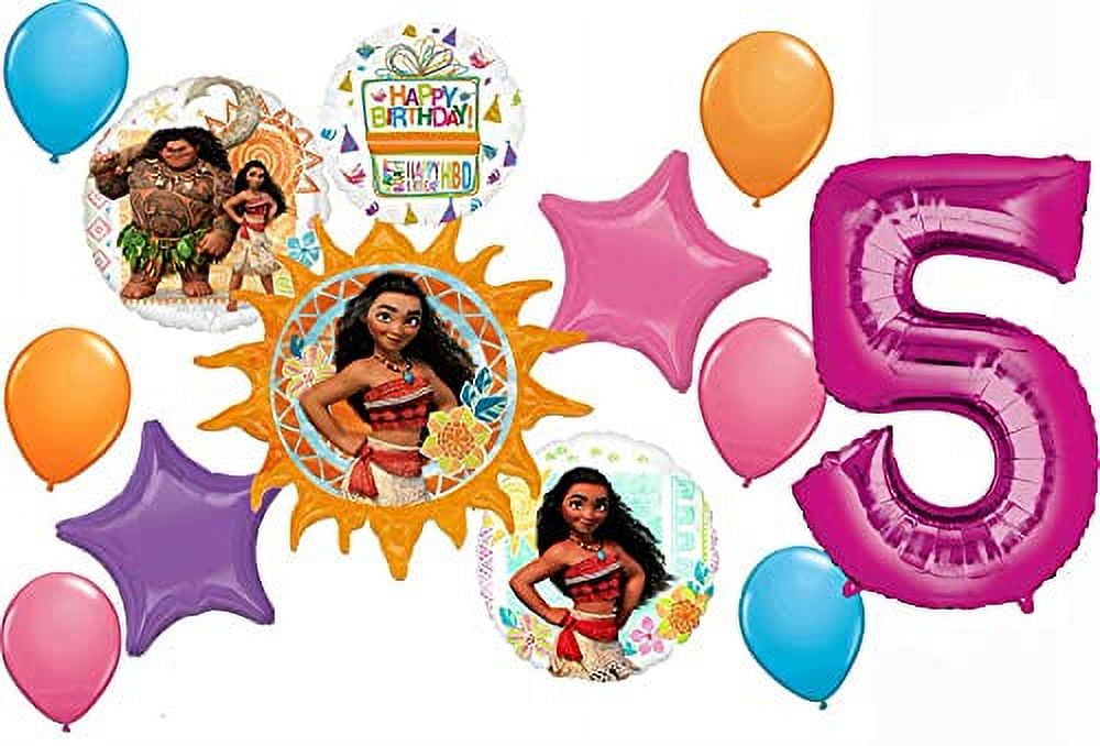 Moana Party Supplies 5th Birthday Master Way-Finder Balloon Bouquet  Decorations 